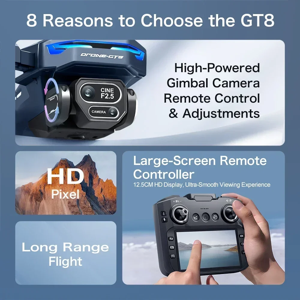 Drone 4K HD GT8 Camera Obstacl - Drone Thermal Imaging ulasan dan harga